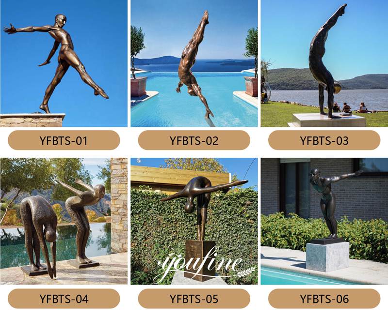 More Bronze Diver Sculptures