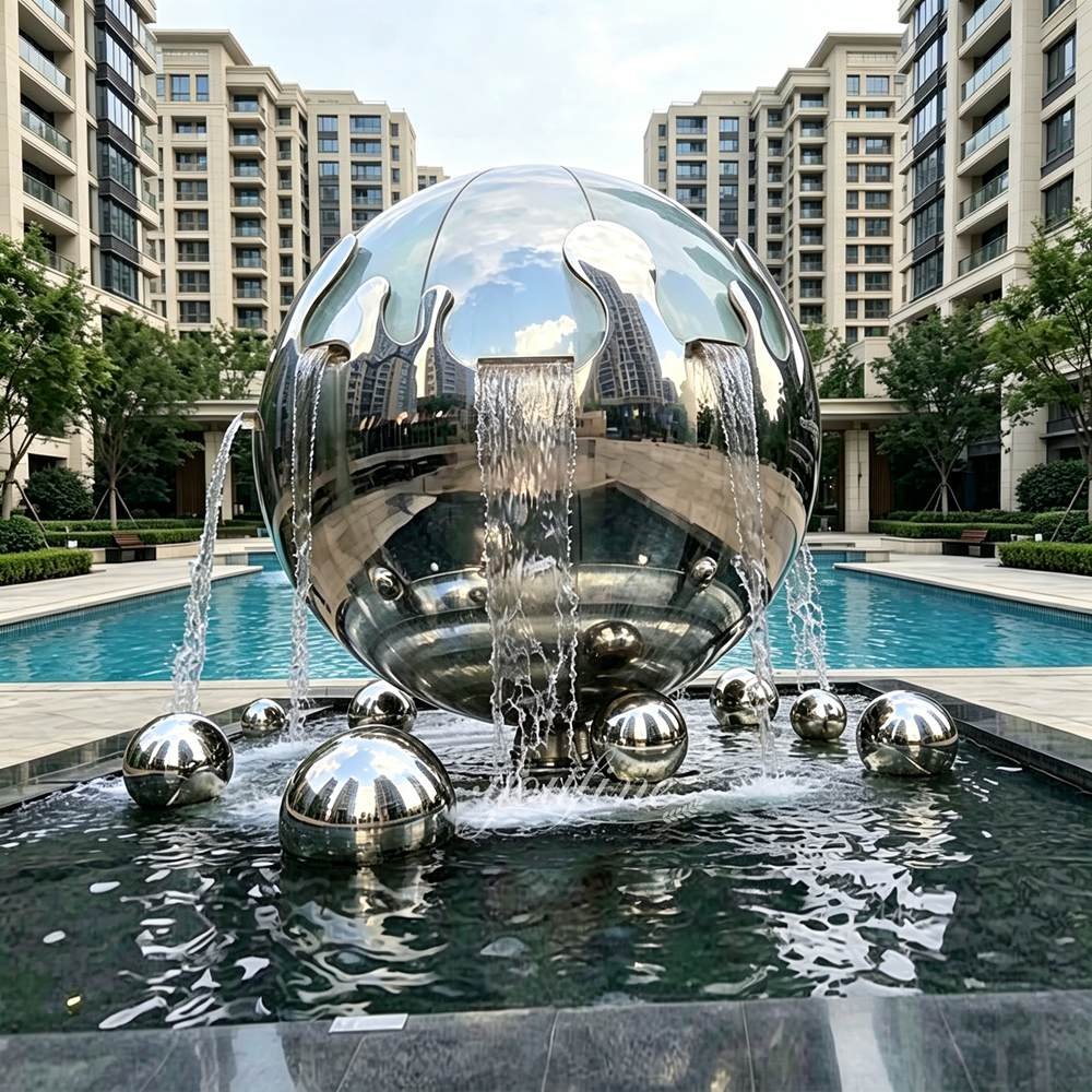 Giant Hollow Sphere Water Feature for High-end Community
