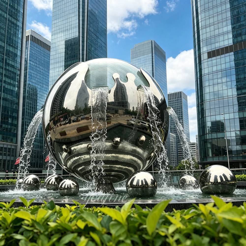 Giant Hollow Sphere Water Feature for Luxury Mall