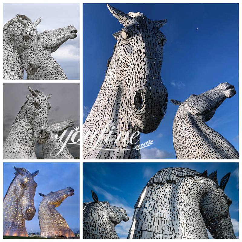 Giant Stainless Steel Kelpies Horse Head Sculpture Details
