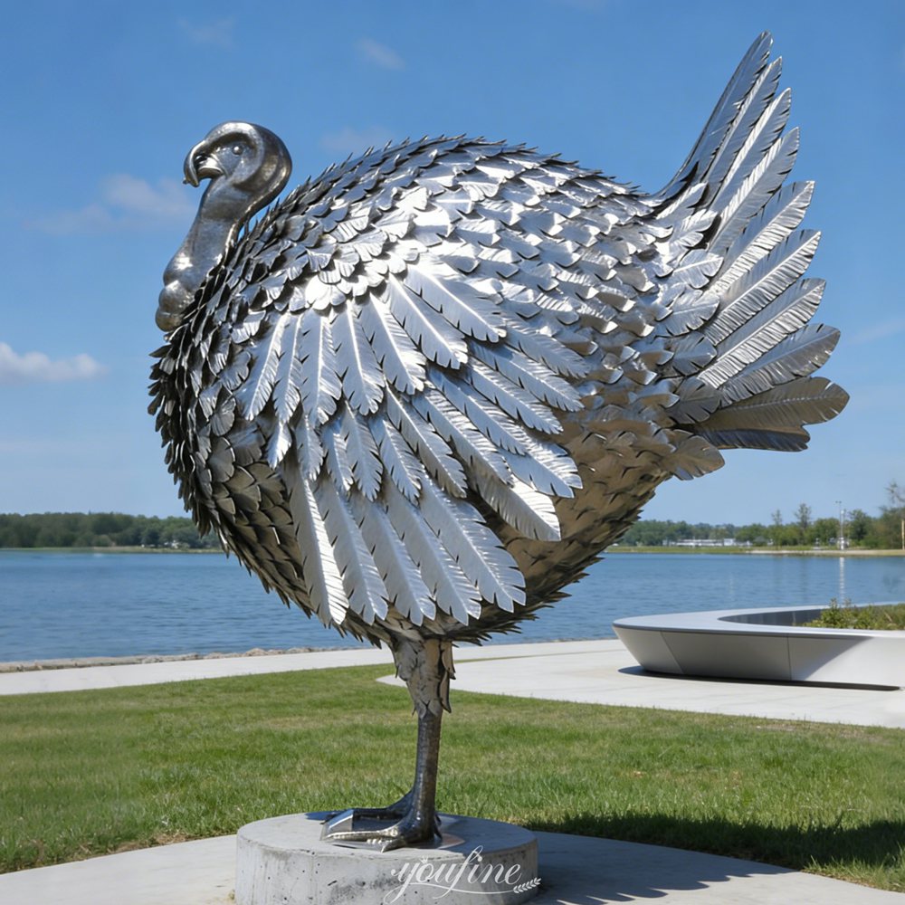 Giant Standing Metal Turkey Garden Art Sculpture