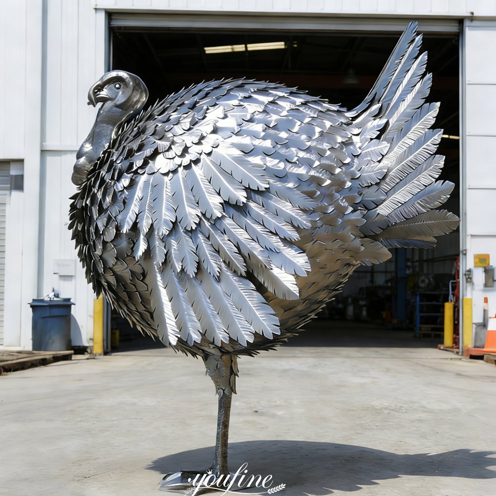 Giant Standing Metal Turkey Sculpture