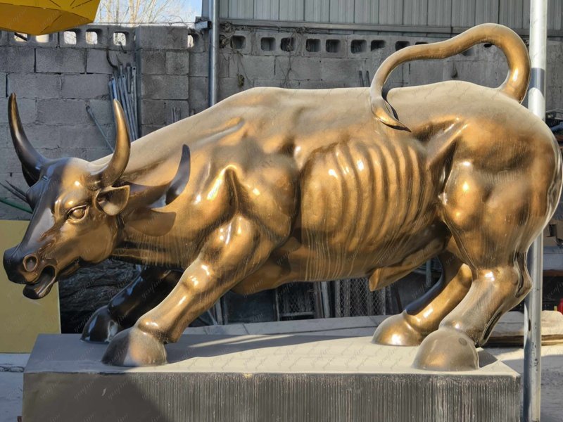 Gold Charging Bull Sculpture