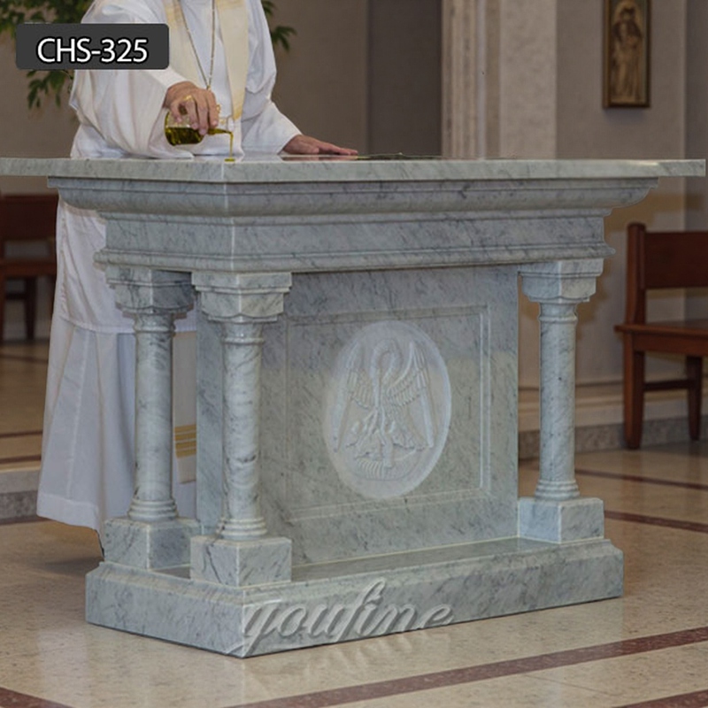 Gray Marble Catholic Church Altar Table