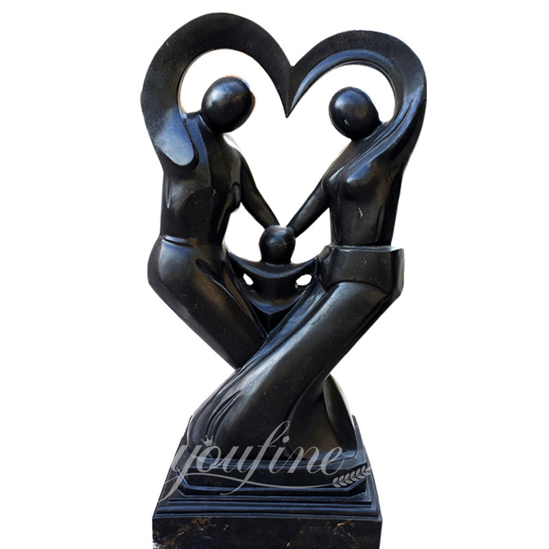 Hand Carved Black Marble Abstract Sculpture for Sale MOK1-051 (1)