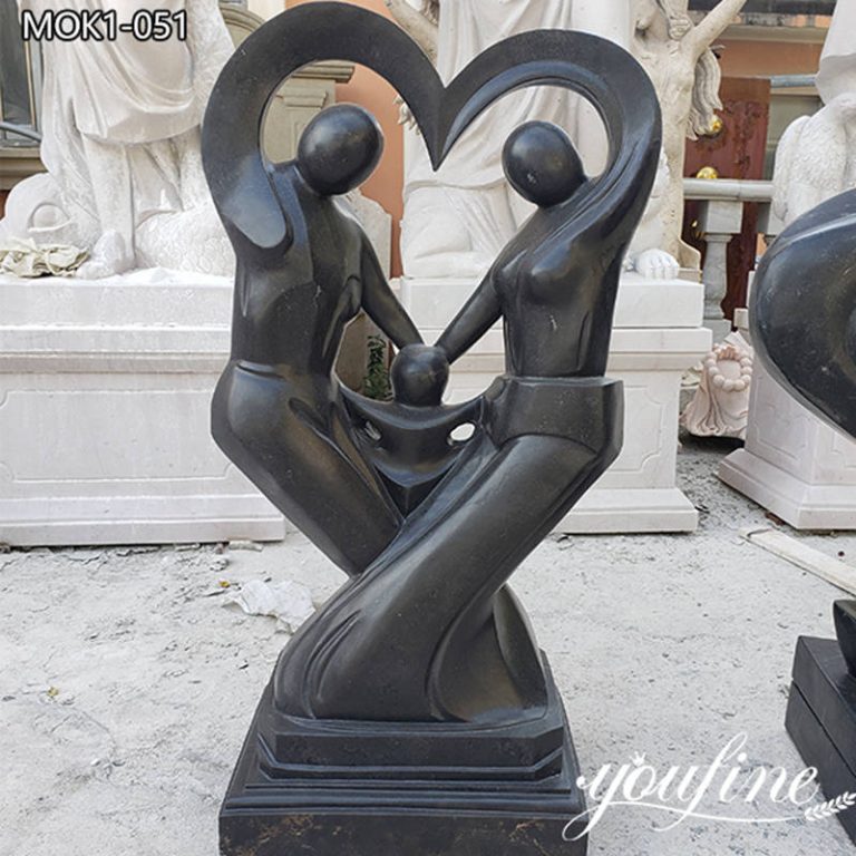 Hand Carved Black Marble Abstract Sculpture for Sale MOK1-051 (2)