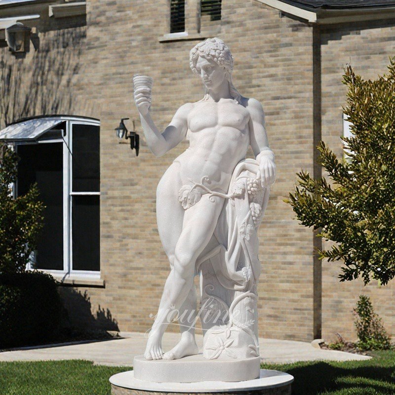 Hand Carved Marble Ancient Greek Wine God Statue of Dionysus for Yard Decor