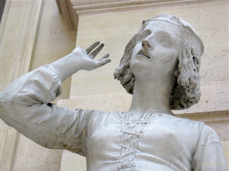 Hand Carved Marble Joan of Arc Statue Replica For Sale