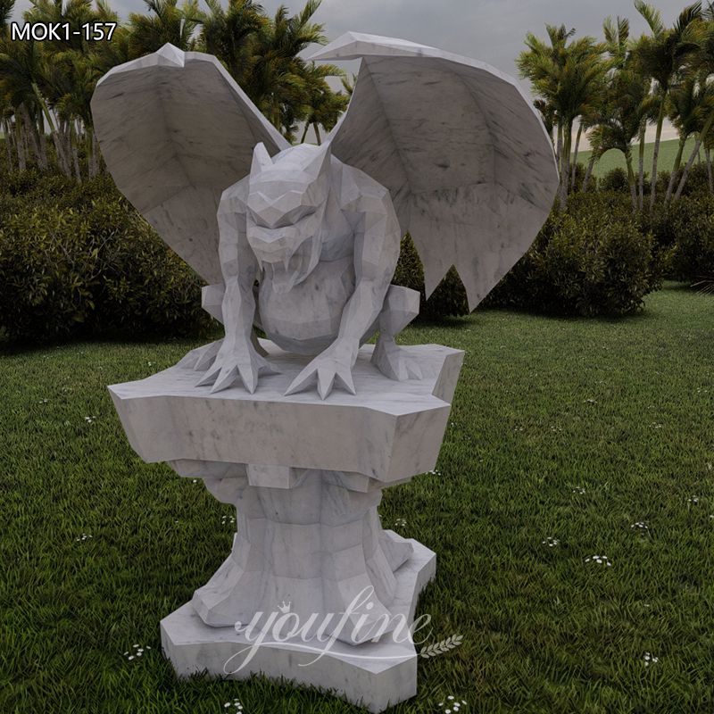 Hand-Carved Marble Outdoor Gargoyle Statues MOK1-157