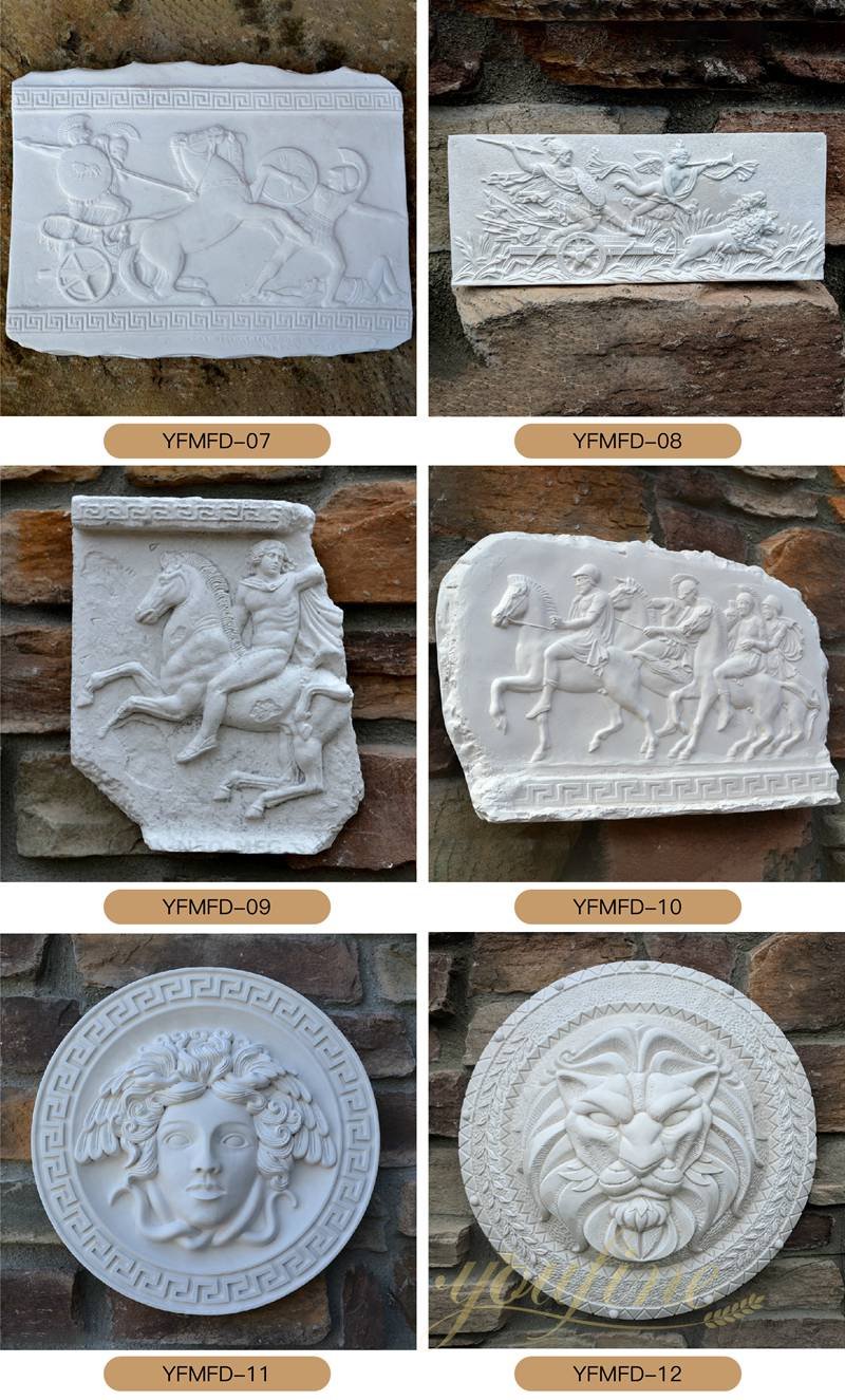 Hand Carved Marble Relief for Wall