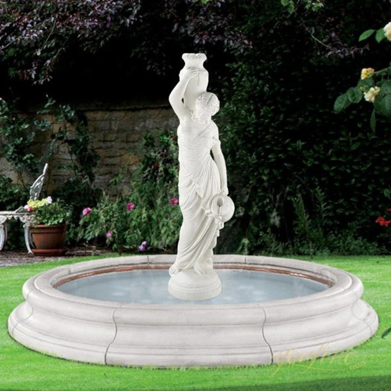 Hand Carved Marble at Well Fountain for Garden