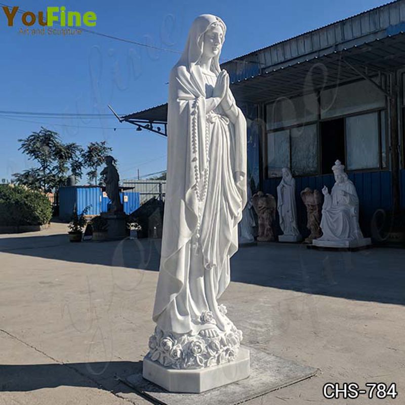 Hand Carved Natural Marble Our Lady Of Lourdes Garden Statue for Sale CHS-784 (3)