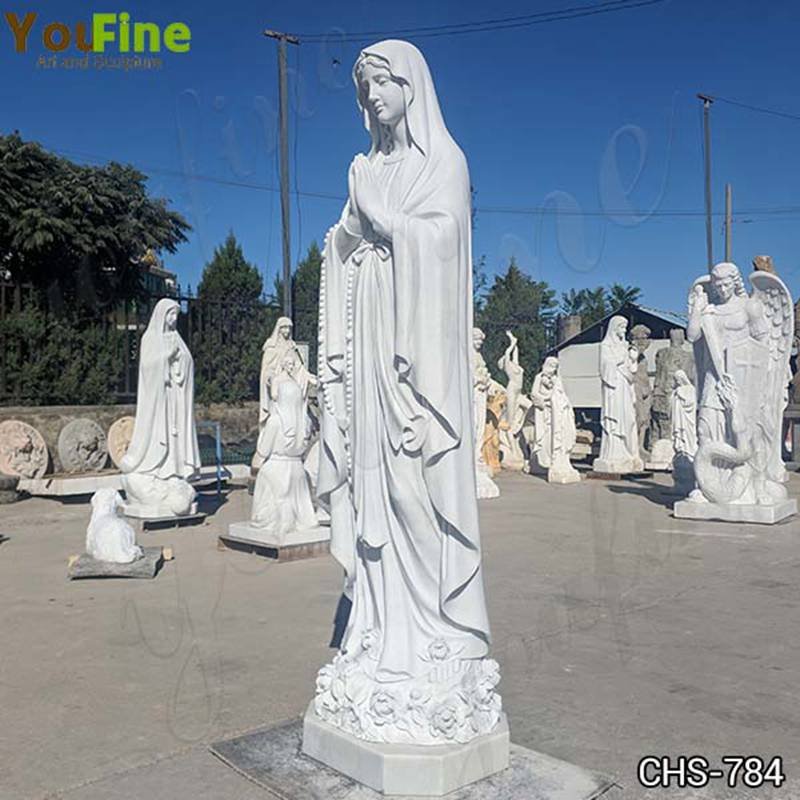 Hand Carved Natural Marble Our Lady Of Lourdes Garden Statue for Sale CHS-784 (4)