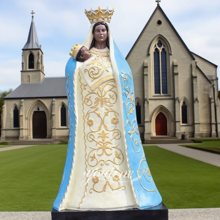 Hand Cast Bronze Black Virgin Mary Statue for Church Outdoor Decor