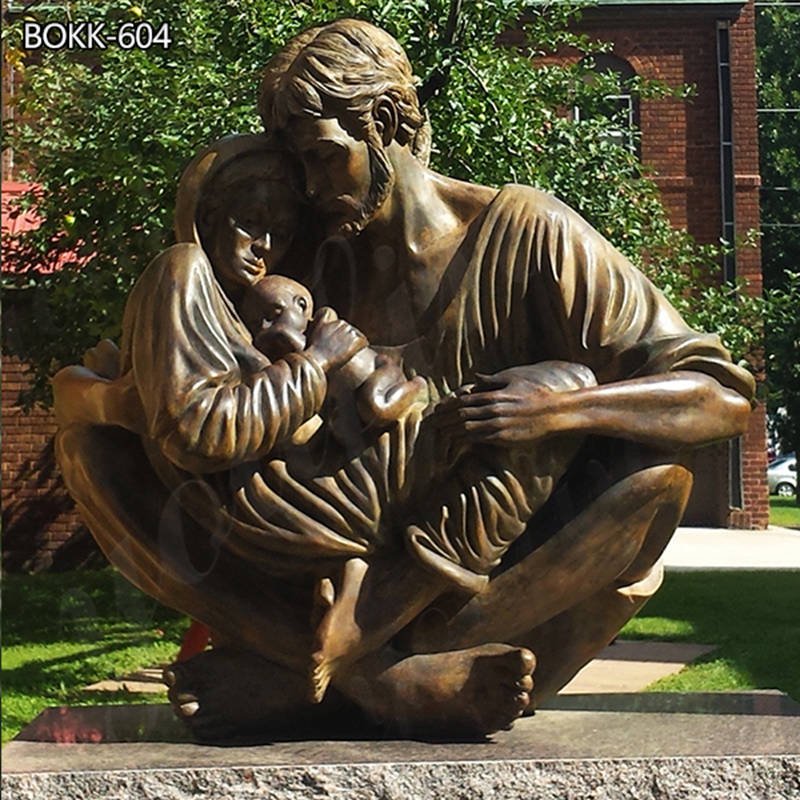 Hand Cast Bronze Holy Family Statue Outdoor Garden for Catholic