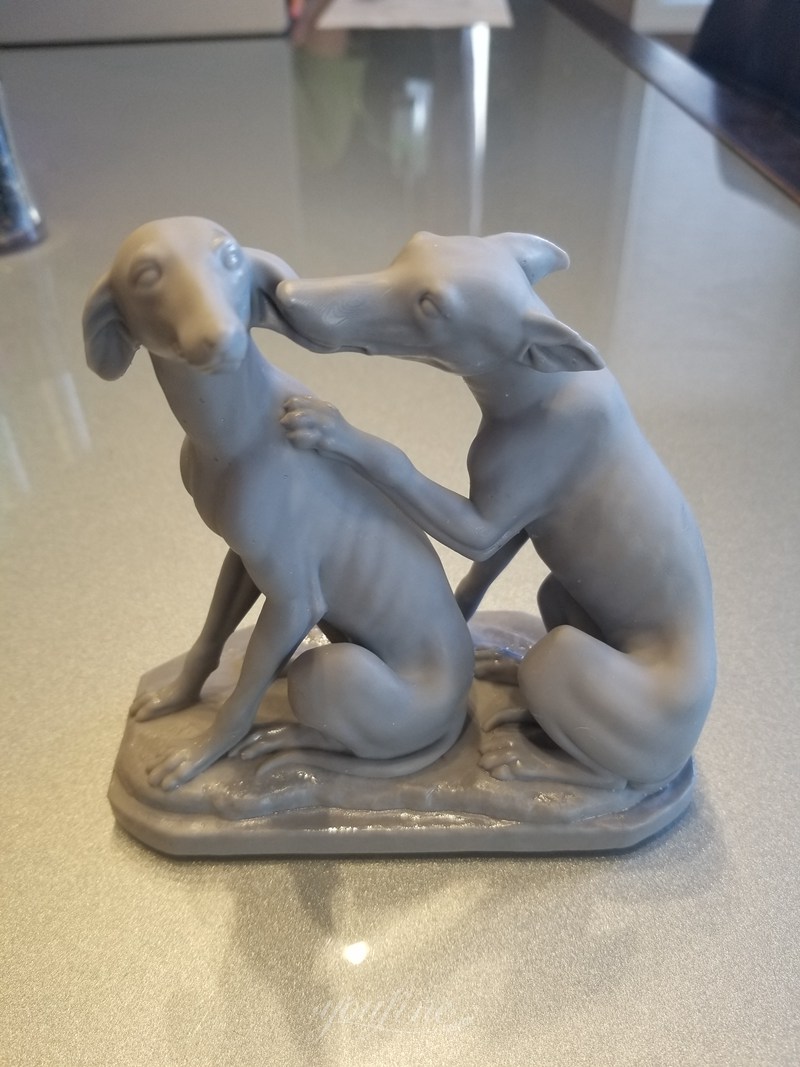 Hand-carved marble dog