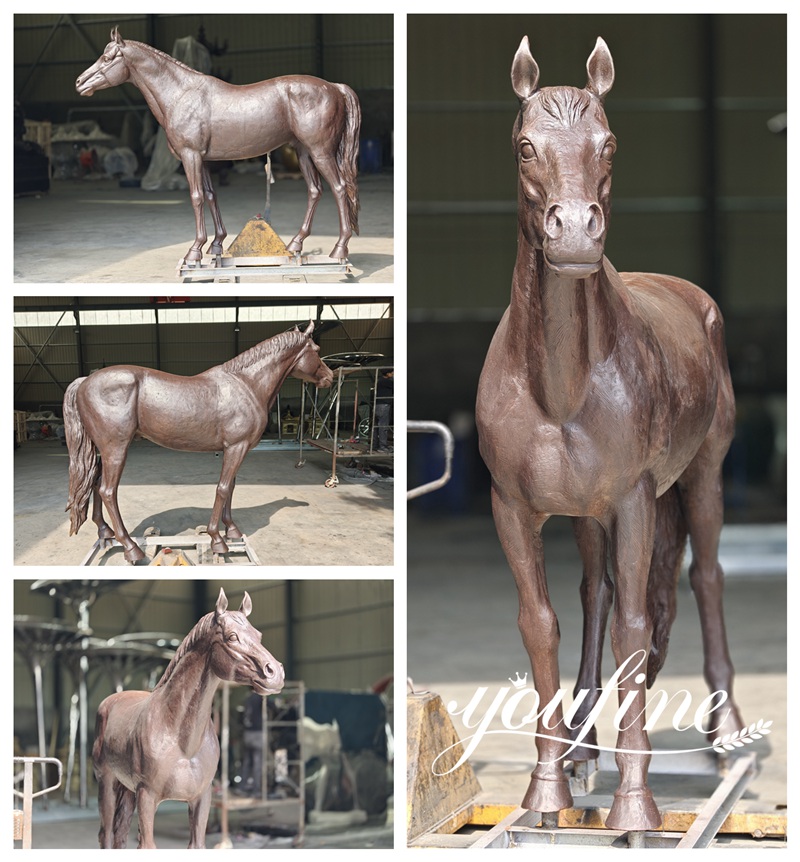 High Quality Large Bronze Standing Horse Statue Details