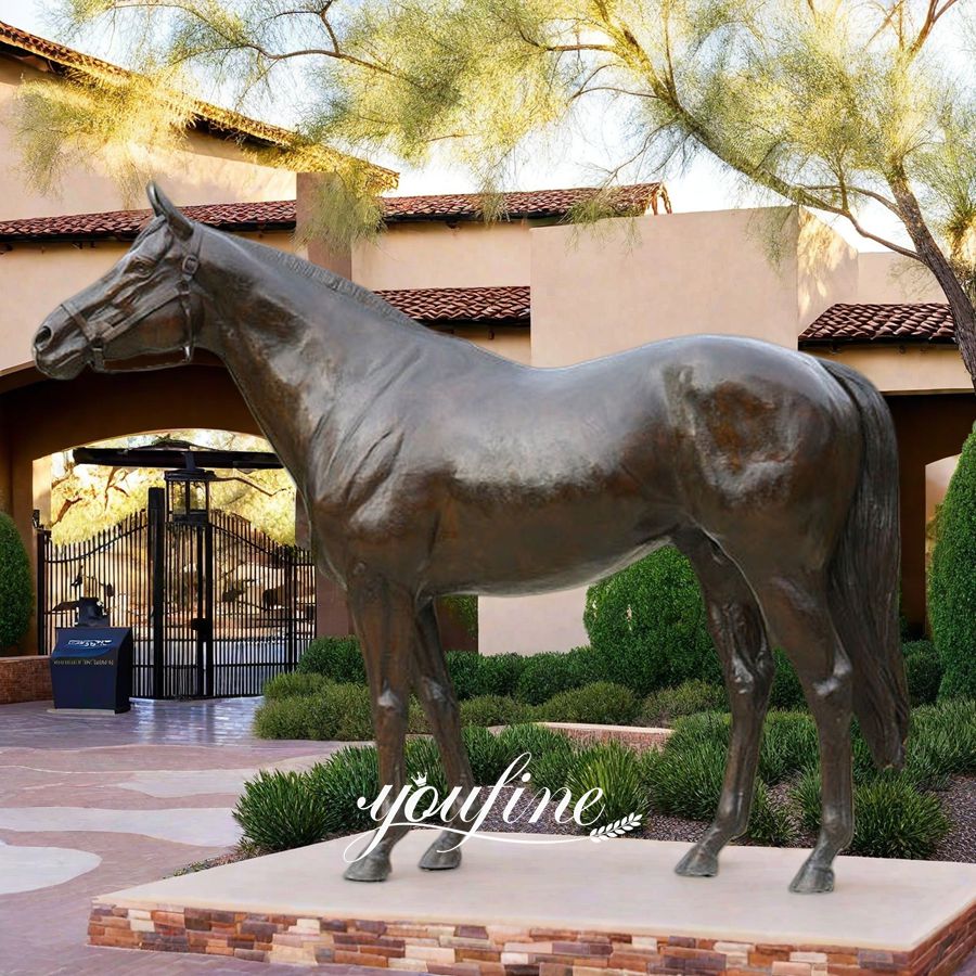 High Quality Large Bronze Standing Horse Statue for Yard Decor