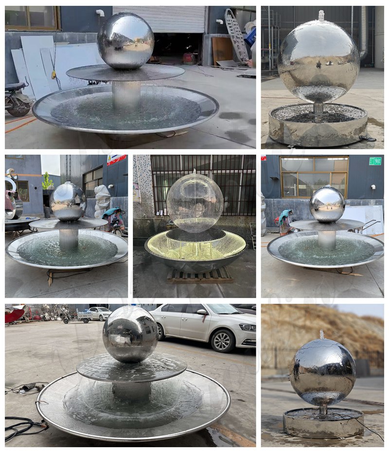 High-Quality Stainless Steel Sphere Water Fountain in YouFine Factory