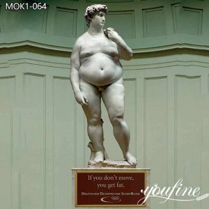  » Interesting Hand Carved Marble Fat David Garden Statue for Sale MOK1-064