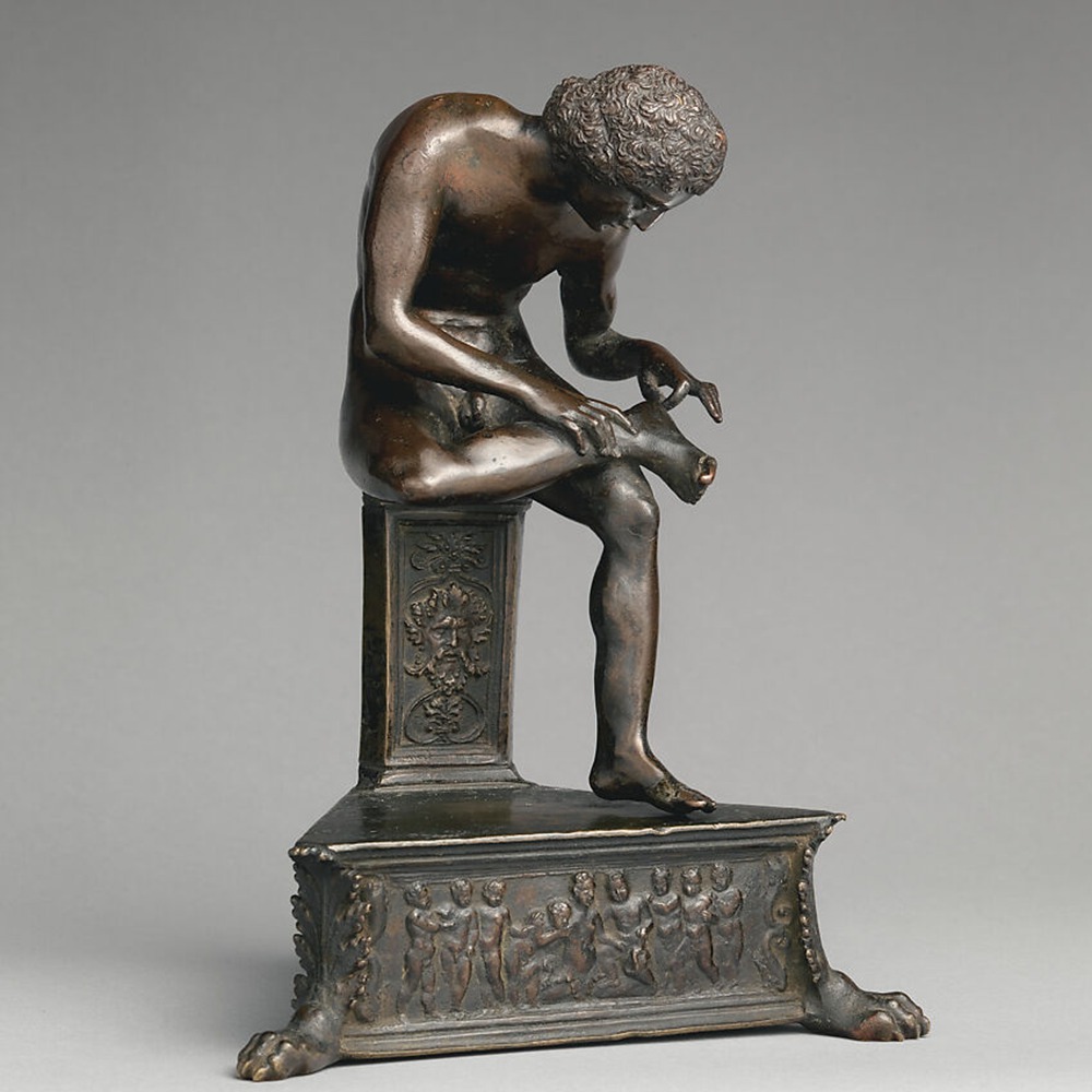 Italian Workshop bronze boy with thorn statue