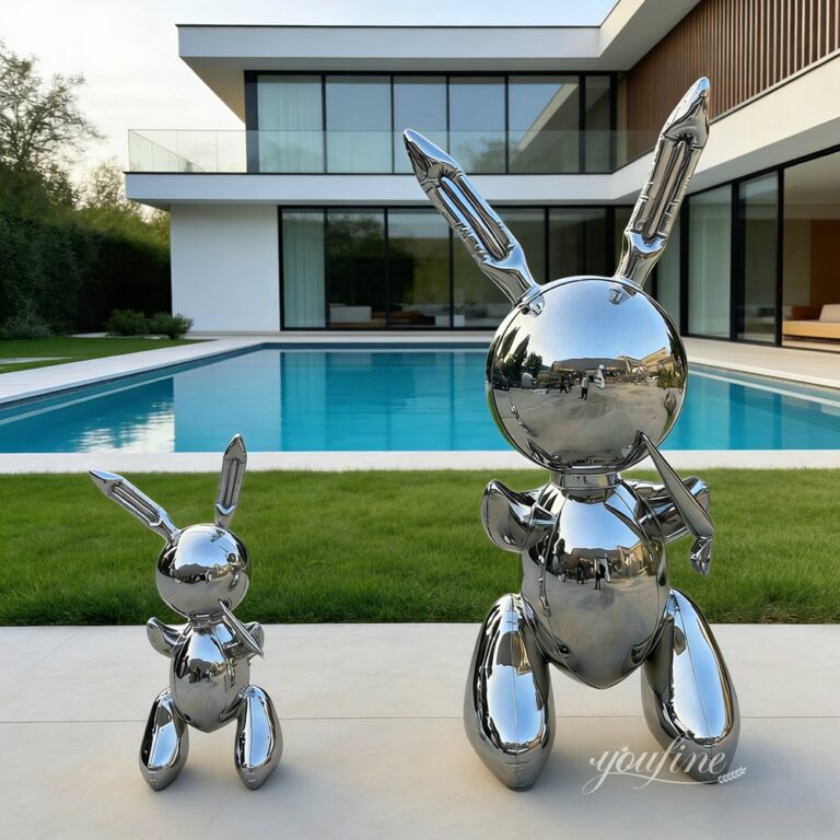 Jeff Koons Metal Balloon Rabbit Sculpture Replica for Pool Decor