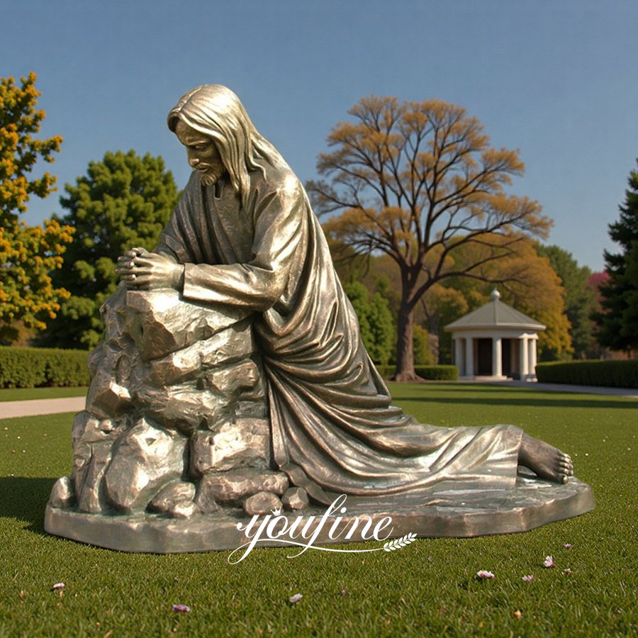 Jesus in the Garden of Gethsemane Bronze Statue for Lawn Decor