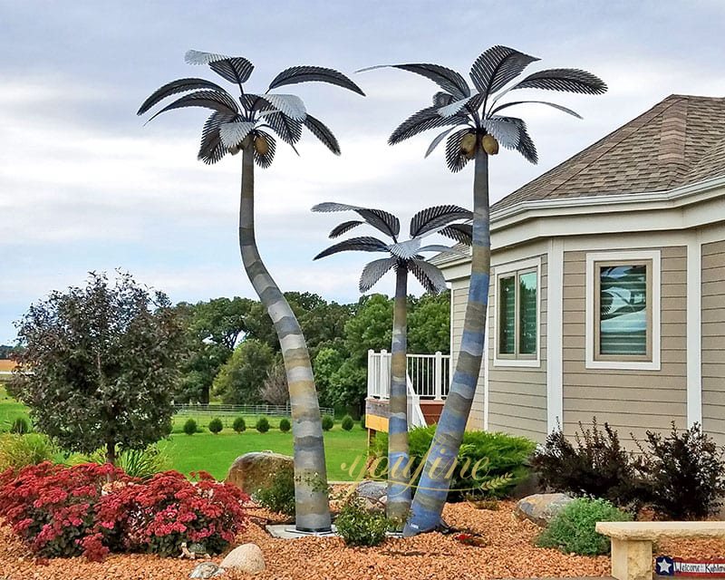 Landscape Stainless Steel Palm Trees Sculpture for House（6）