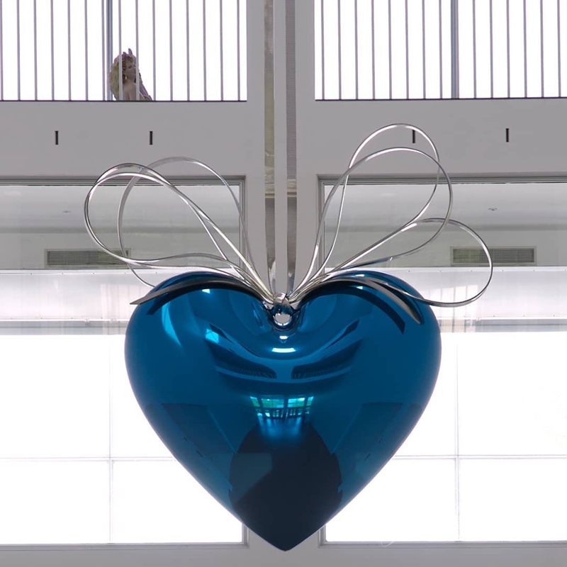 Large Abstract Metal Sculpture Jeff Koons Hanging Heart (1)