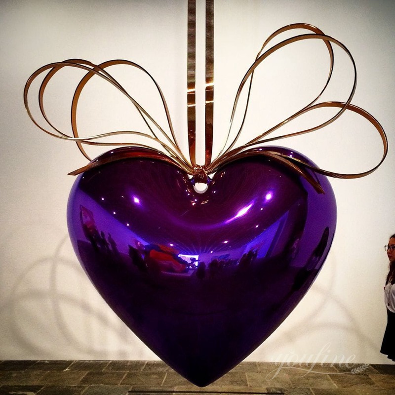 Large Abstract Metal Sculpture Jeff Koons Hanging Heart