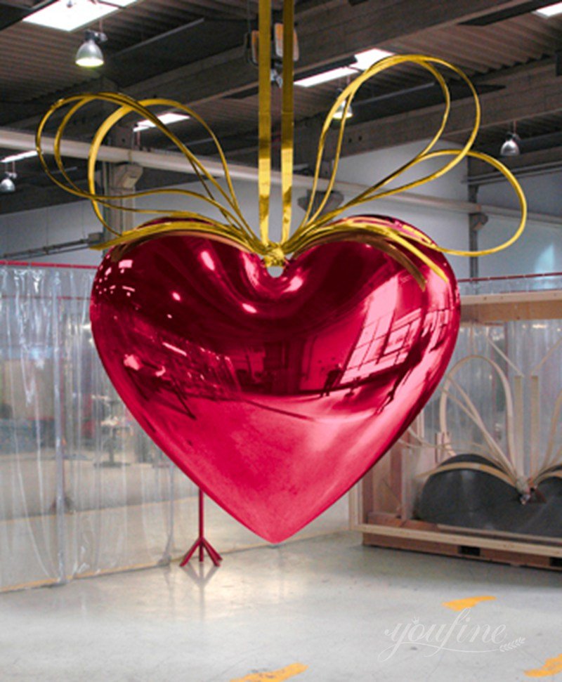 Large Abstract Metal Sculpture Jeff Koons Hanging Heart