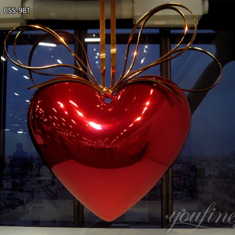 Large Abstract Metal Sculpture Jeff Koons Hanging Heart