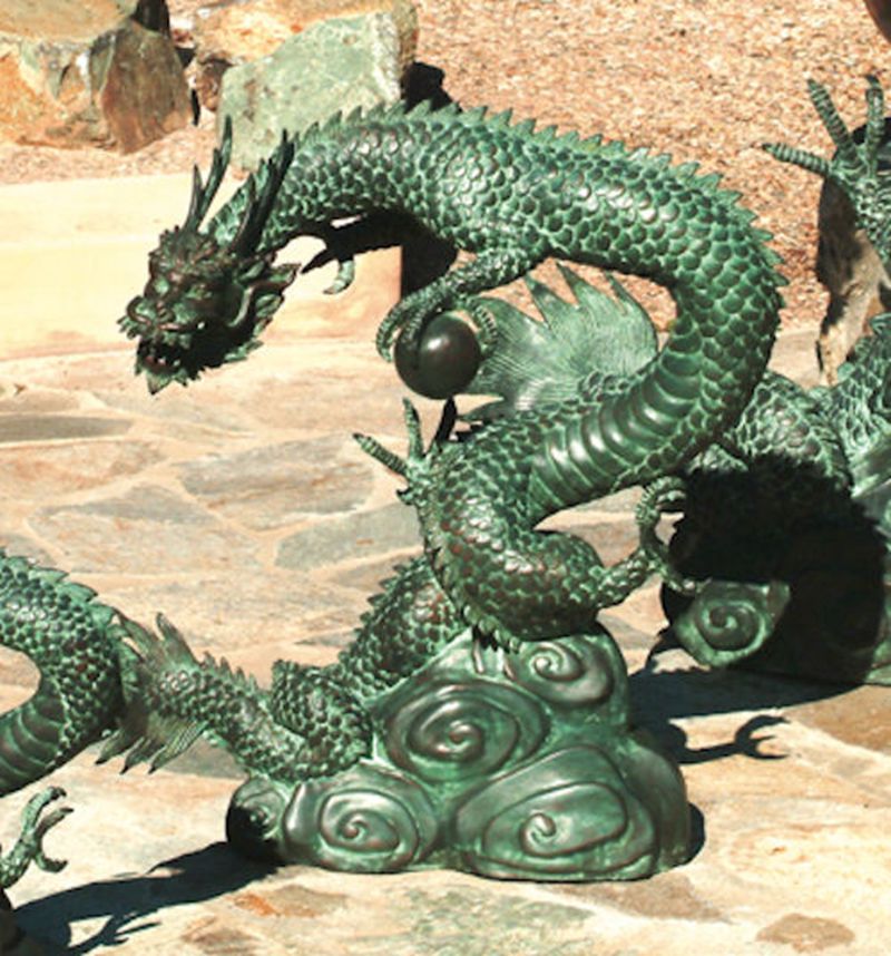 Large Bronze Chinese Dragon Statue For Outdoor
