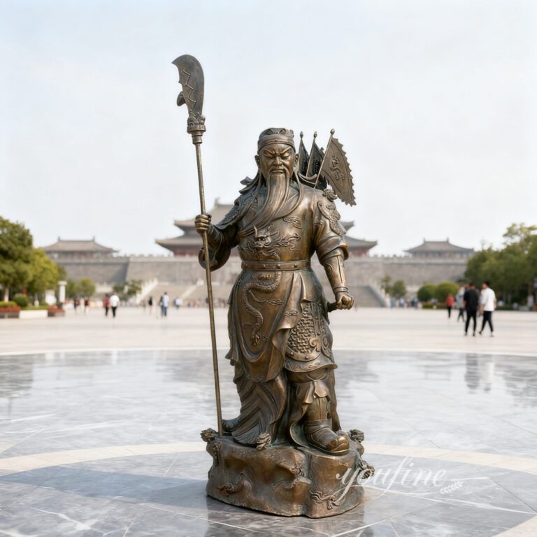 Large Bronze Guan Yu Statue for Square Decor