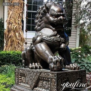  » Large Bronze Lion Statue Chinese Foo Dog for Front Porch BOK1-306