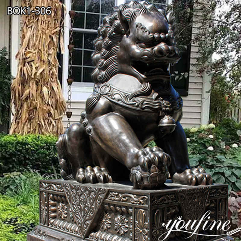  » Large Bronze Lion Statue Chinese Foo Dog for Front Porch BOK1-306 Featured Image