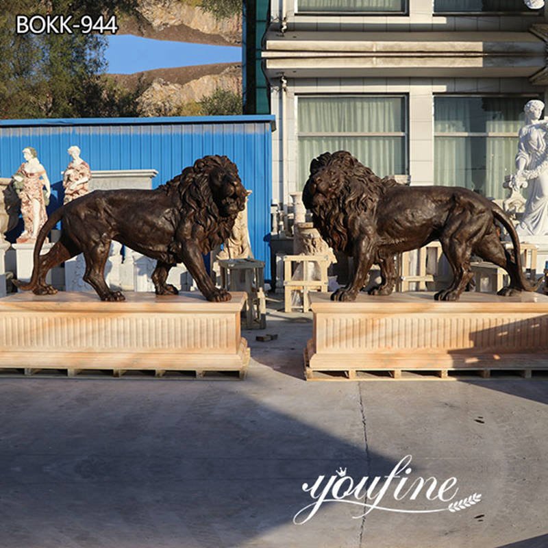 Large Bronze Lion Statue Outdoor Decor for Sale BOKK-944