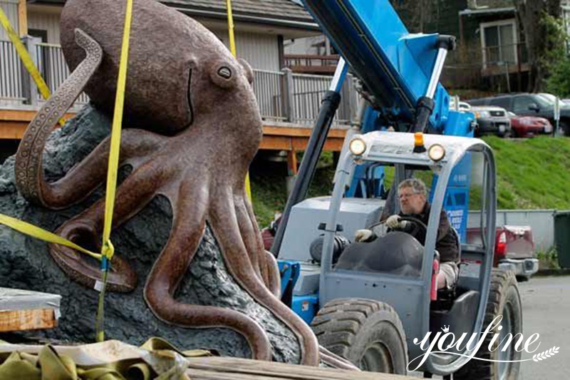 Large Bronze Octopus Sculpture Local Installation Service