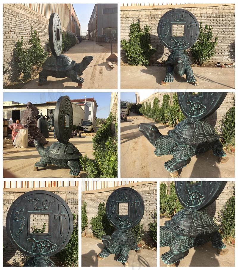 Large Bronze Turtle Statue Factory Display