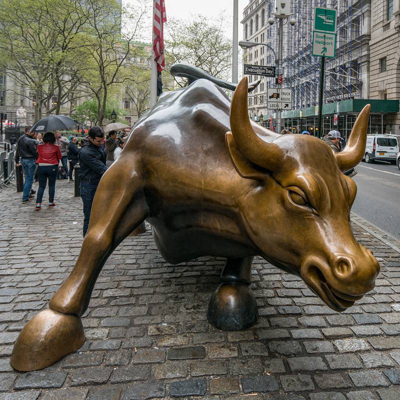 Large Bronze Wall Street Bull Statue Replica for Sale
