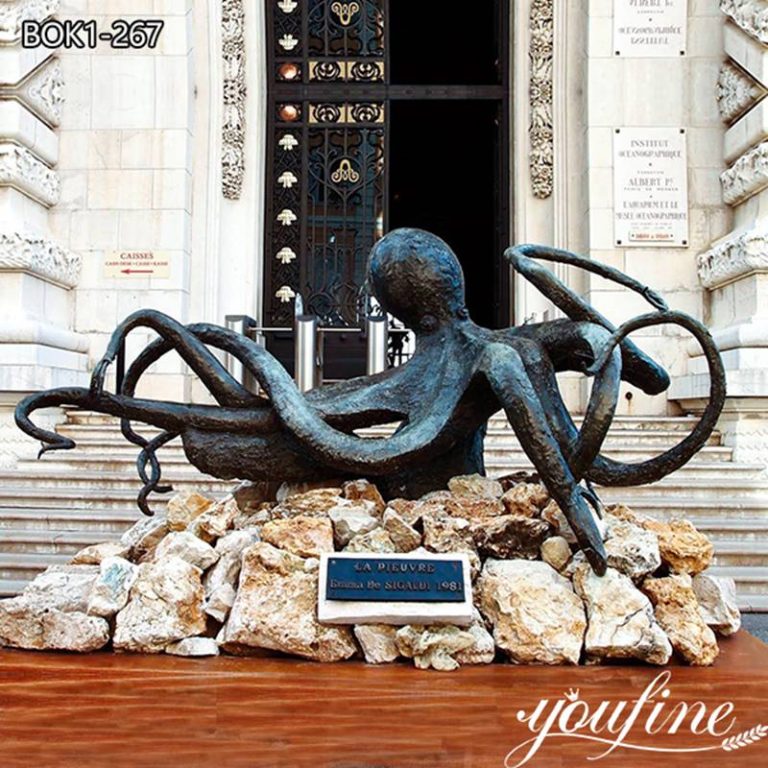 Large Cast Bronze Octopus Sculpture for Outdoor Decor (1)