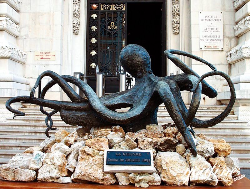 Large Cast Bronze Octopus Sculpture for Outdoor Decor (8)