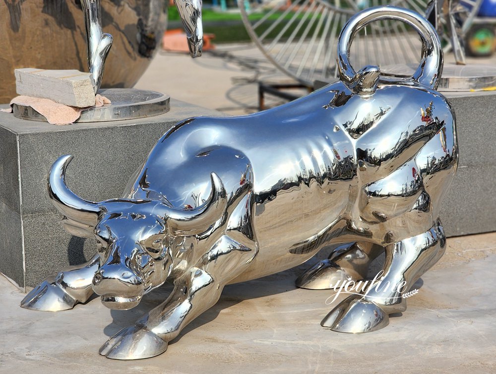 Large High Quality Metal Bull Sculpture 