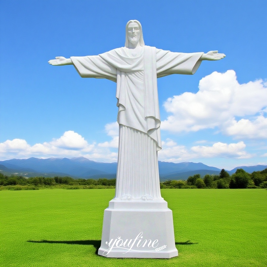 Large Marble Christ the Redeemer Replica Statue for Lawn Decor