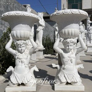  » Large Marble Planter Pot with Boy Statue for Sale MOKK-49