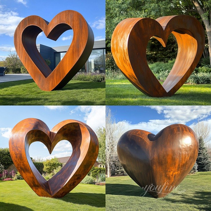 Large Love Corten Steel Sculpture for Sale