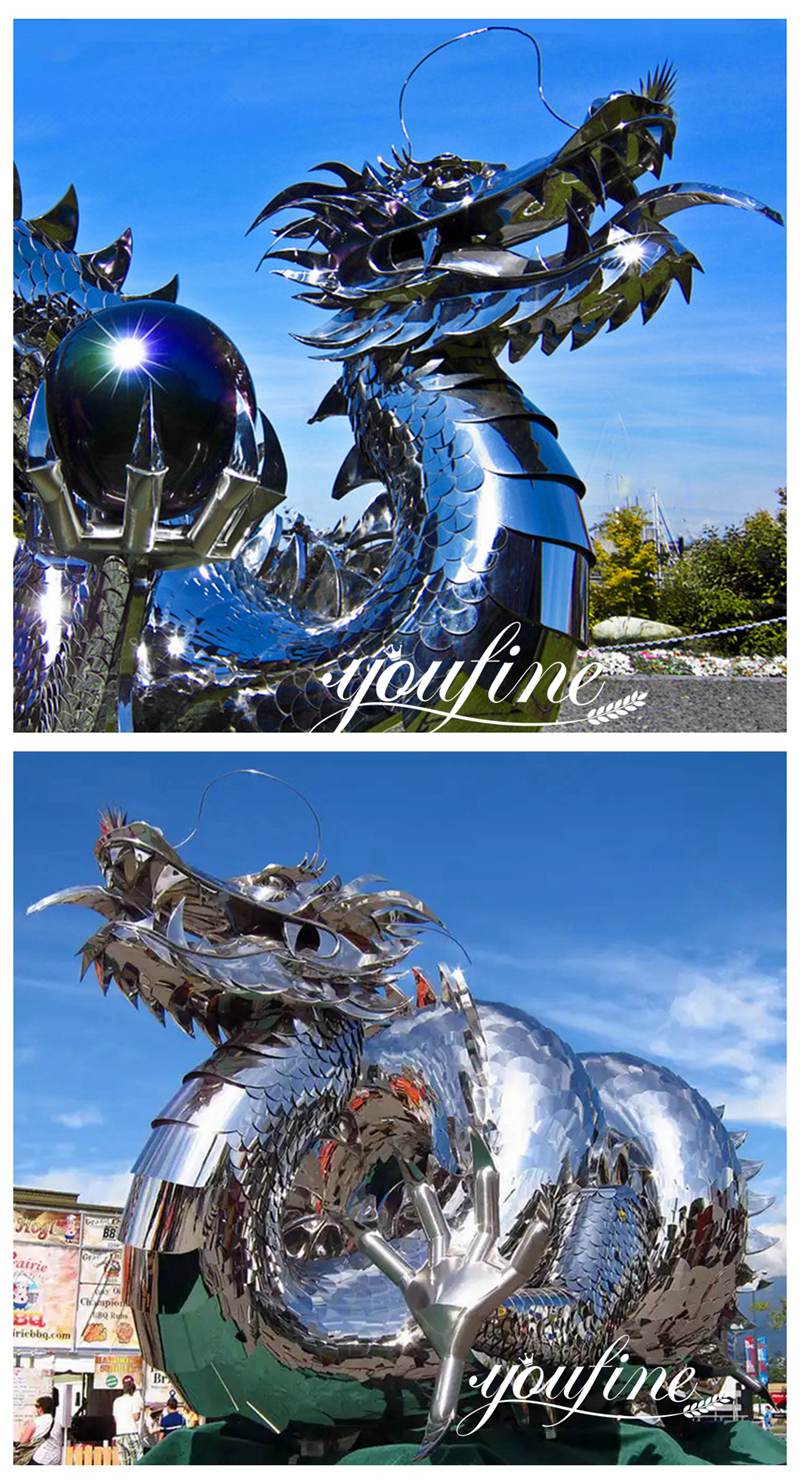 Large Metal Dragon Sculpture Details