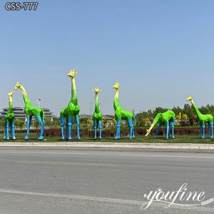  » Large Metal Geometric Giraffe Statue City Design Supplier CSS-777