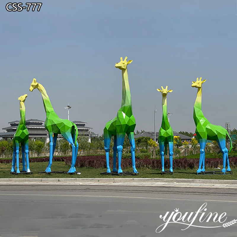 Large Metal Geometric Giraffe Statue City Design Supplier CSS-777