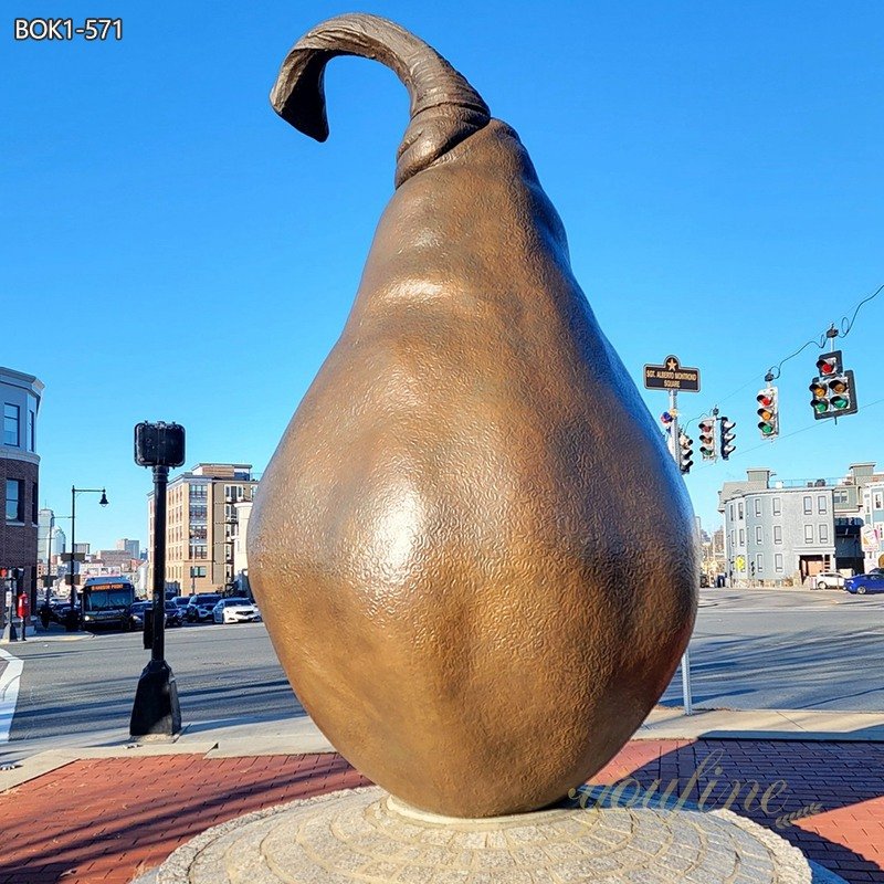 Metal Pear Sculpture for Garden